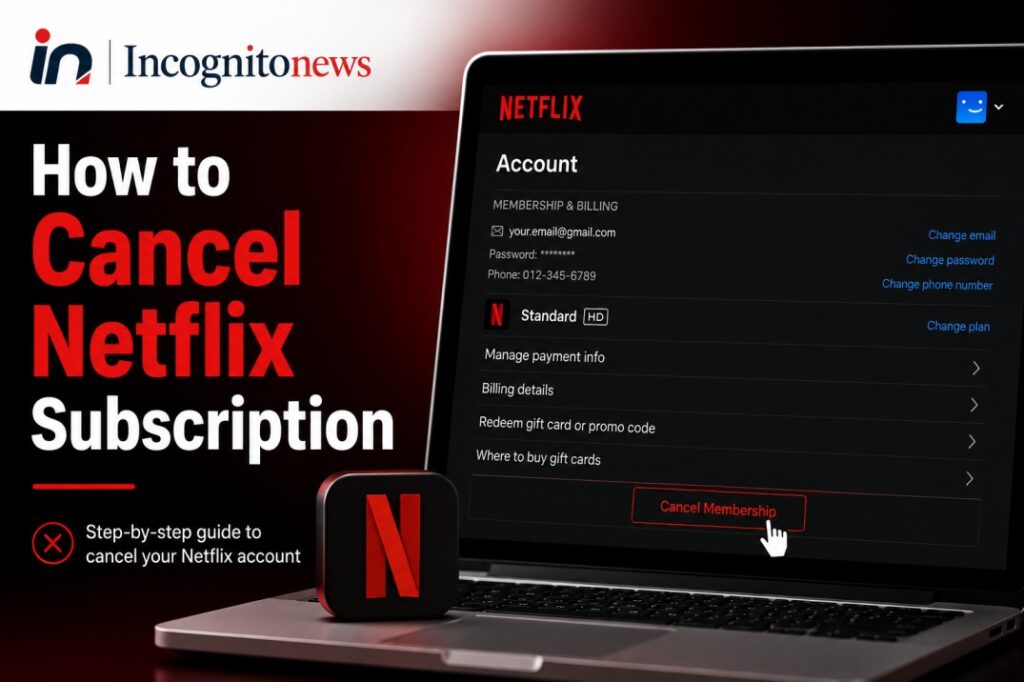 how to cancel my netflix subscription account settings billing page