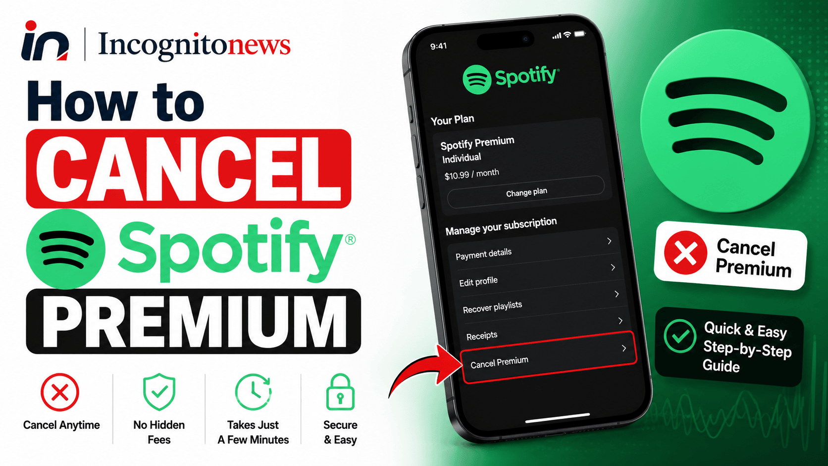 how to cancel spotify premium subscription browser iphone android
